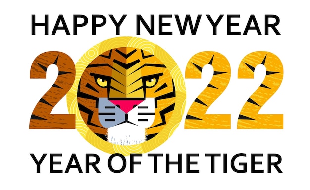 Vector happy chinese new year the year of the tiger the tiger is the symbol of the year