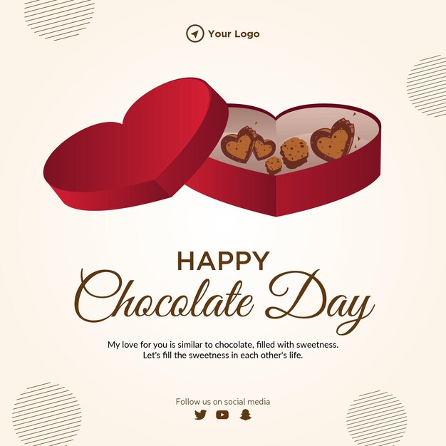 Happy chocolate day banner design template