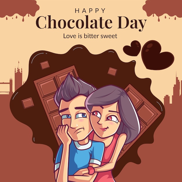 Vector happy chocolate day banner design template