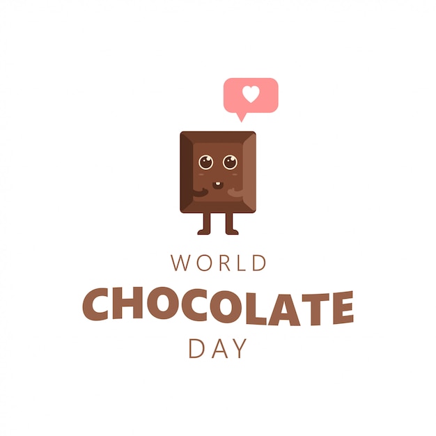 Happy chocolate day cute cartoon liefde