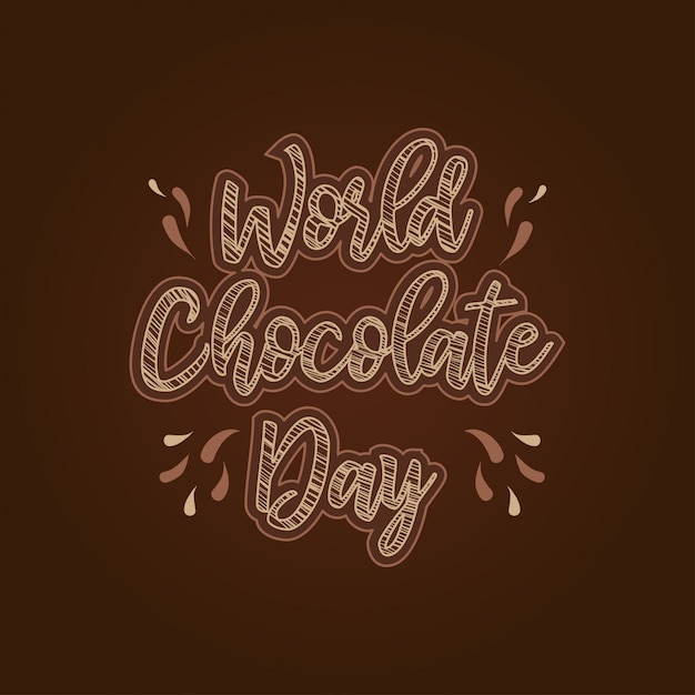 Happy chocolate Day hand drawn typography