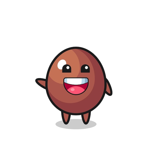 Happy chocolate egg cute mascot character cute design