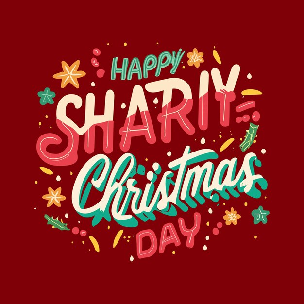 Vector happy christmas day typography tshirt design