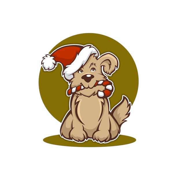 Happy christmas dog, new year animal symbol