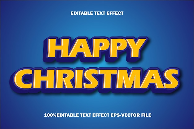 Happy Christmas Editable Text Effect 3D Emboss Gradient Style