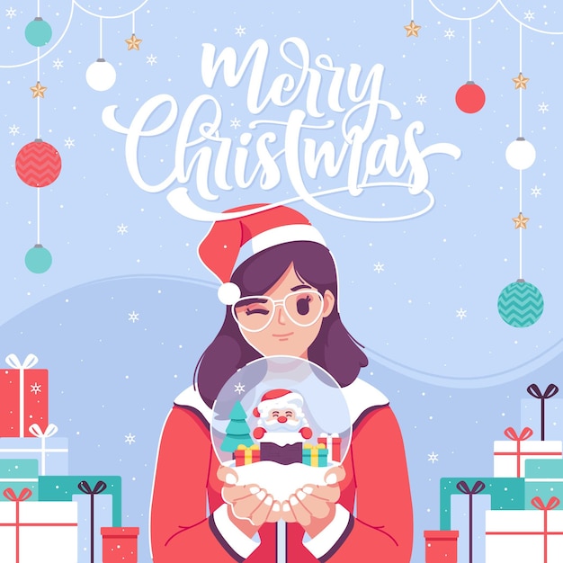 happy christmas illustration background