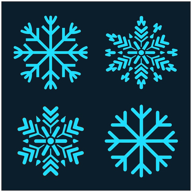 Vector happy christmas marry snowflakes various forms with shadows vector set free downlaod