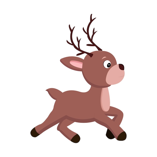 A happy Christmas Reindeer running vector isolated on white background.