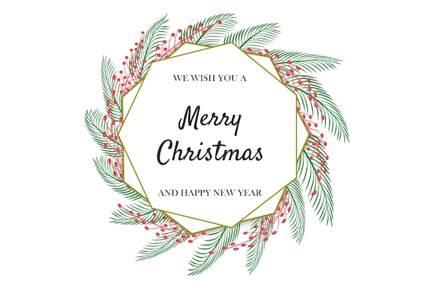 Happy Christmas white background and happy new year with Watercolor premium vector