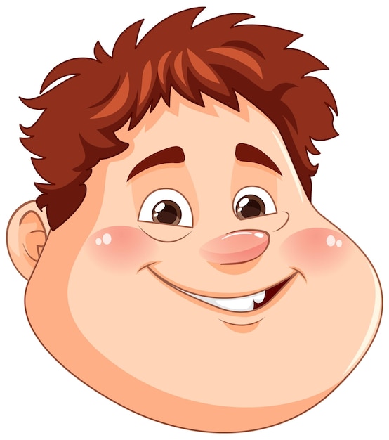 Vector happy chubby boy face