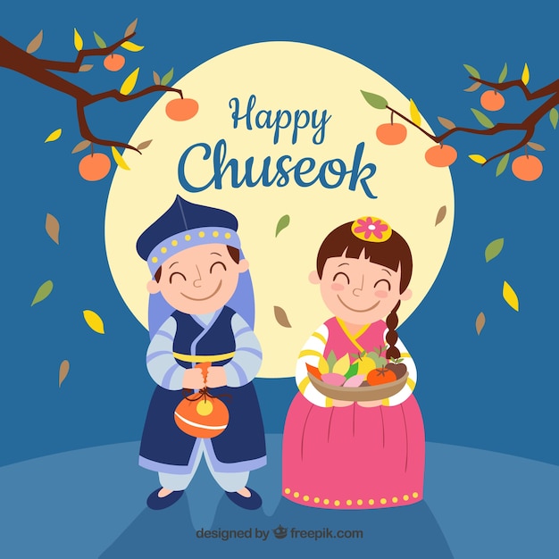 Vector happy chuseok background