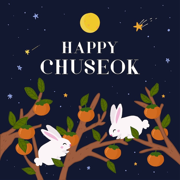 Happy Chuseok (Koreaanse Thanksgiving) wenskaart.