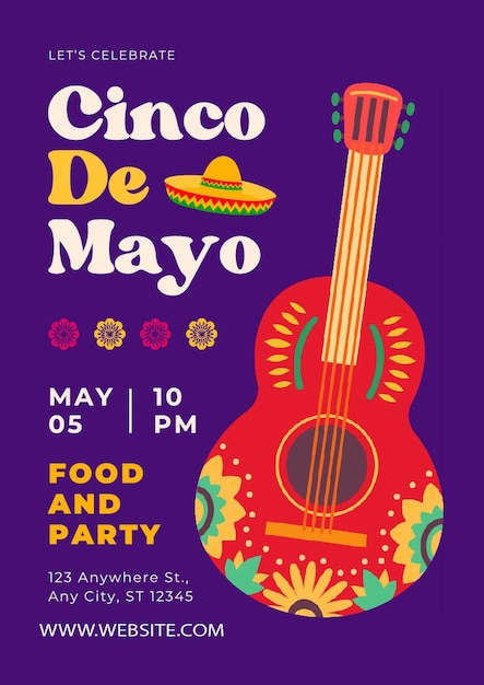 Happy Cinco de Mayo Celebration Social Media Post Design Template