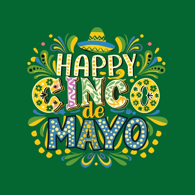 Happy Cinco de mayo shirt ontwerp sjabloon Cinco de Mayo