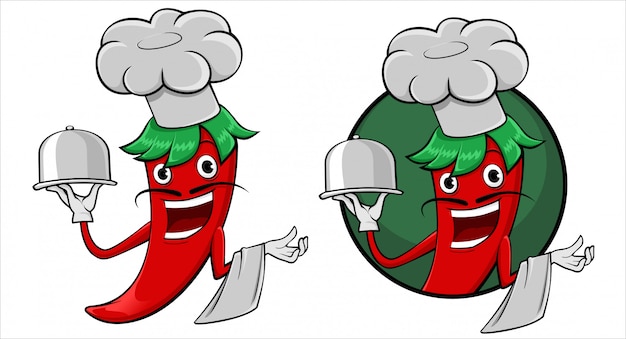 Vector happy  clip art chili illustration