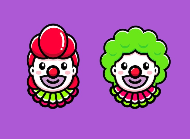 Happy Clown-mascotte in rood en groen haar