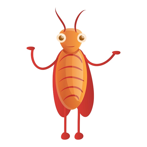 Happy cockroach icon Cartoon of happy cockroach vector icon for web design isolated on white background