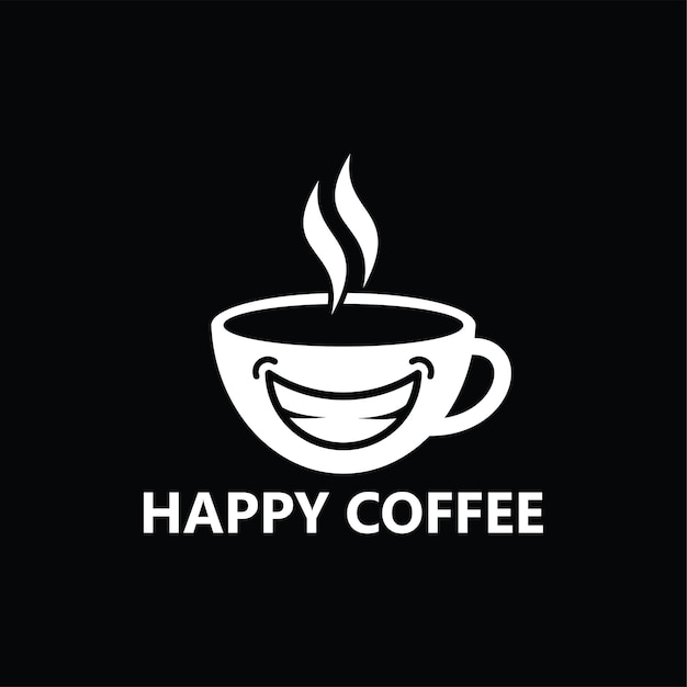 Дизайн шаблона логотипа happy coffee