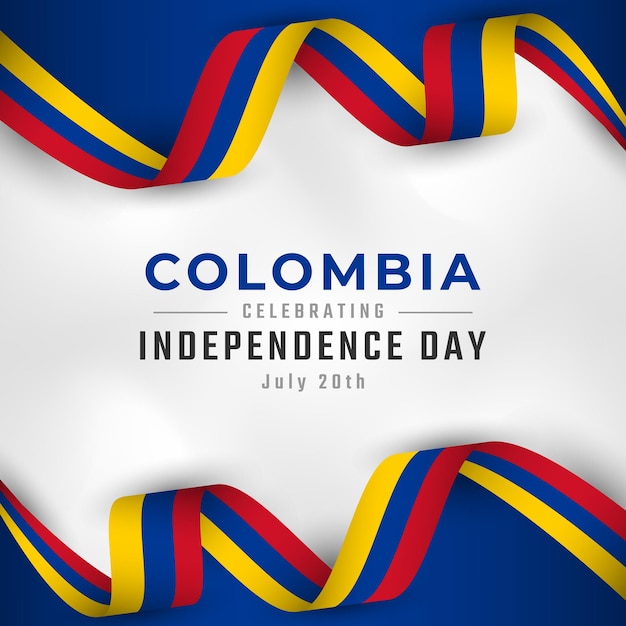 Vector happy colombia independence day july 20th celebration vector design illustration template for poster