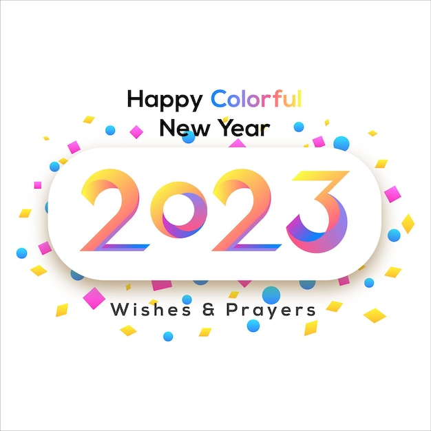 Vector happy colorful new year 2023