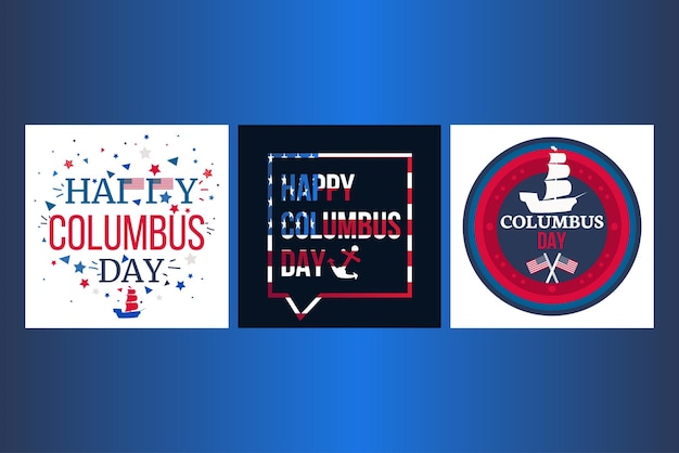 Vector happy columbus day celebration banner