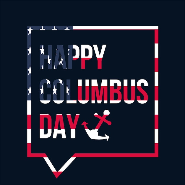 Happy Columbus Day Celebration Banner