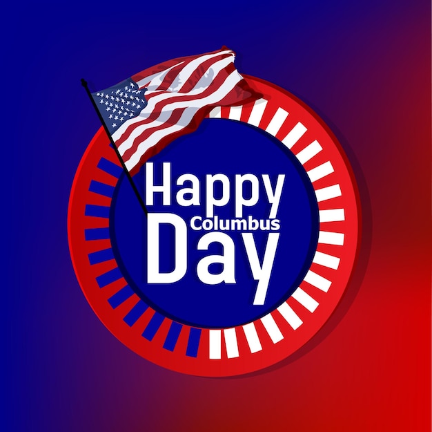 Happy Columbus Day National USA, America Discover Holiday Poster wenskaart platte Vector