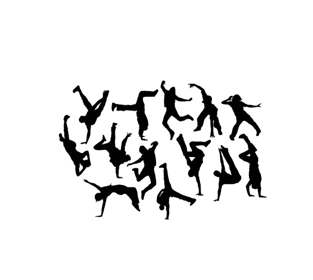 Vector happy cool dancer silhouettes art vector design