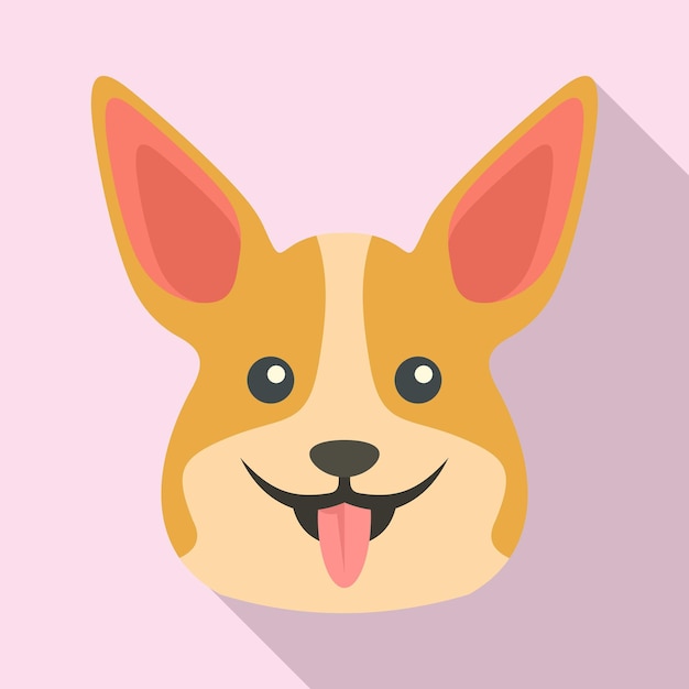 Vector happy corgi dog icon flat illustration of happy corgi dog vector icon for web design