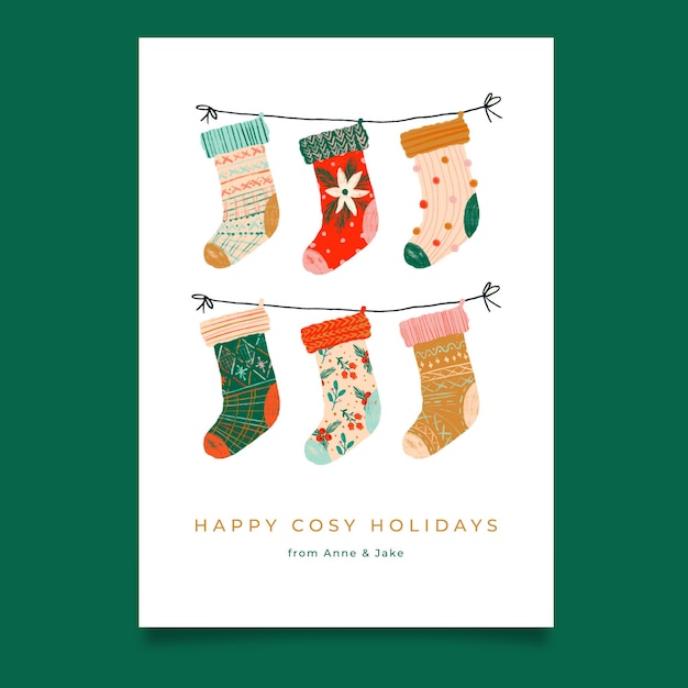 Vector happy cosy christmas card editable