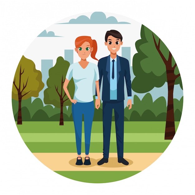 Happy couple in the park