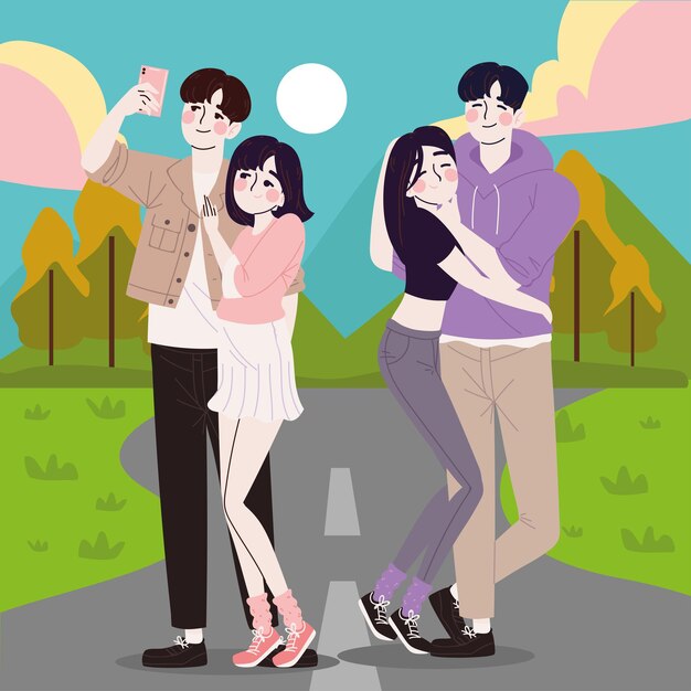 Happy couples korea