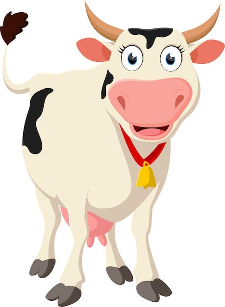 Vector happy cow cartoon standing