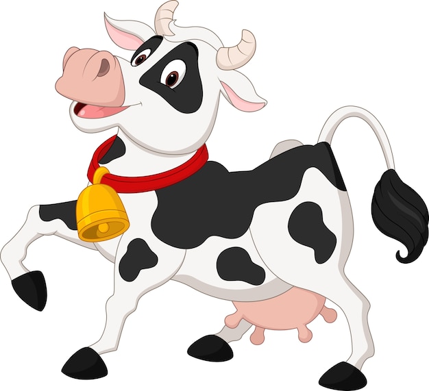 Vector happy cow cartoon