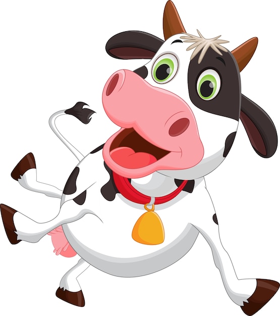 Vector happy cow cartoon