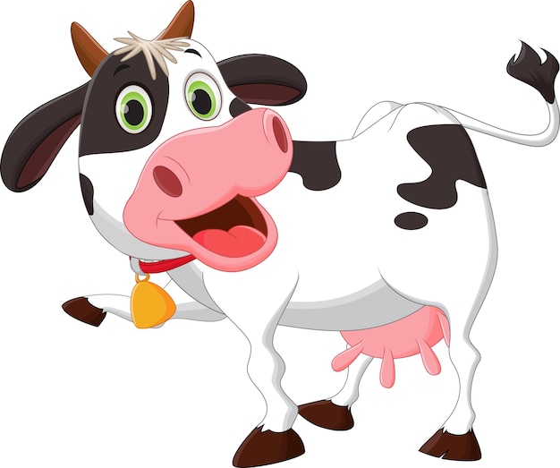 Vector happy cow cartoon