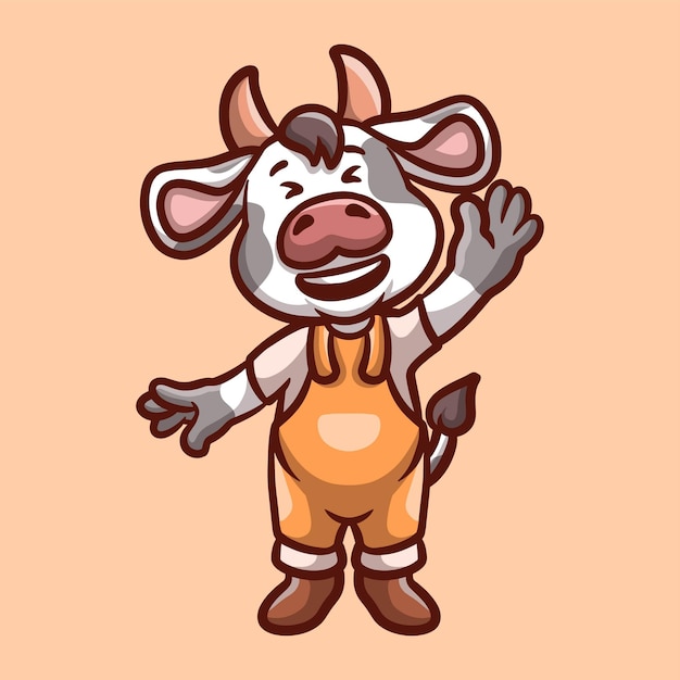 Happy cow Creative Cartoon Illustration