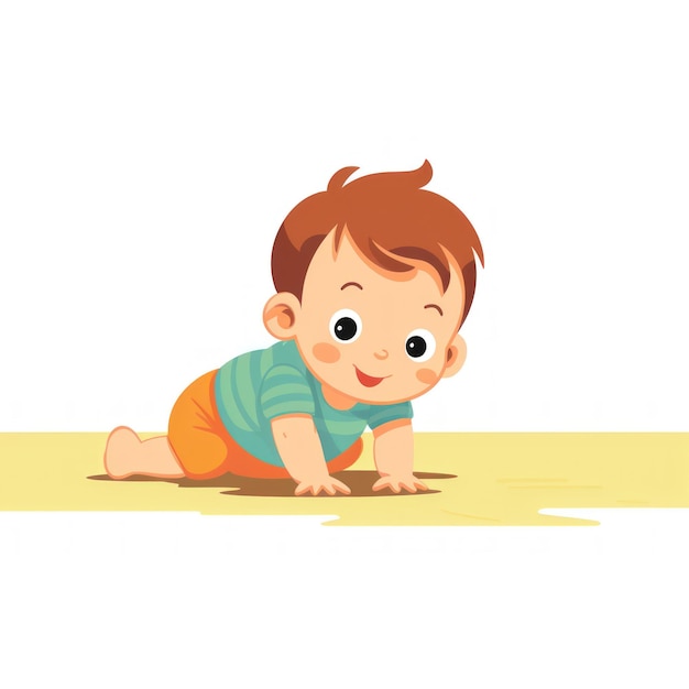 Happy crawling baby vector