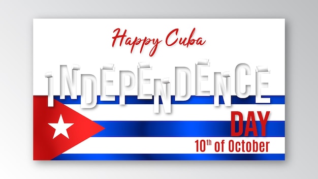 Happy Cuba independence day october banner celebration