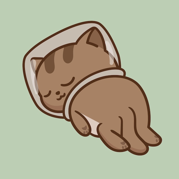 happy cute cat in bowl cartoon 4
