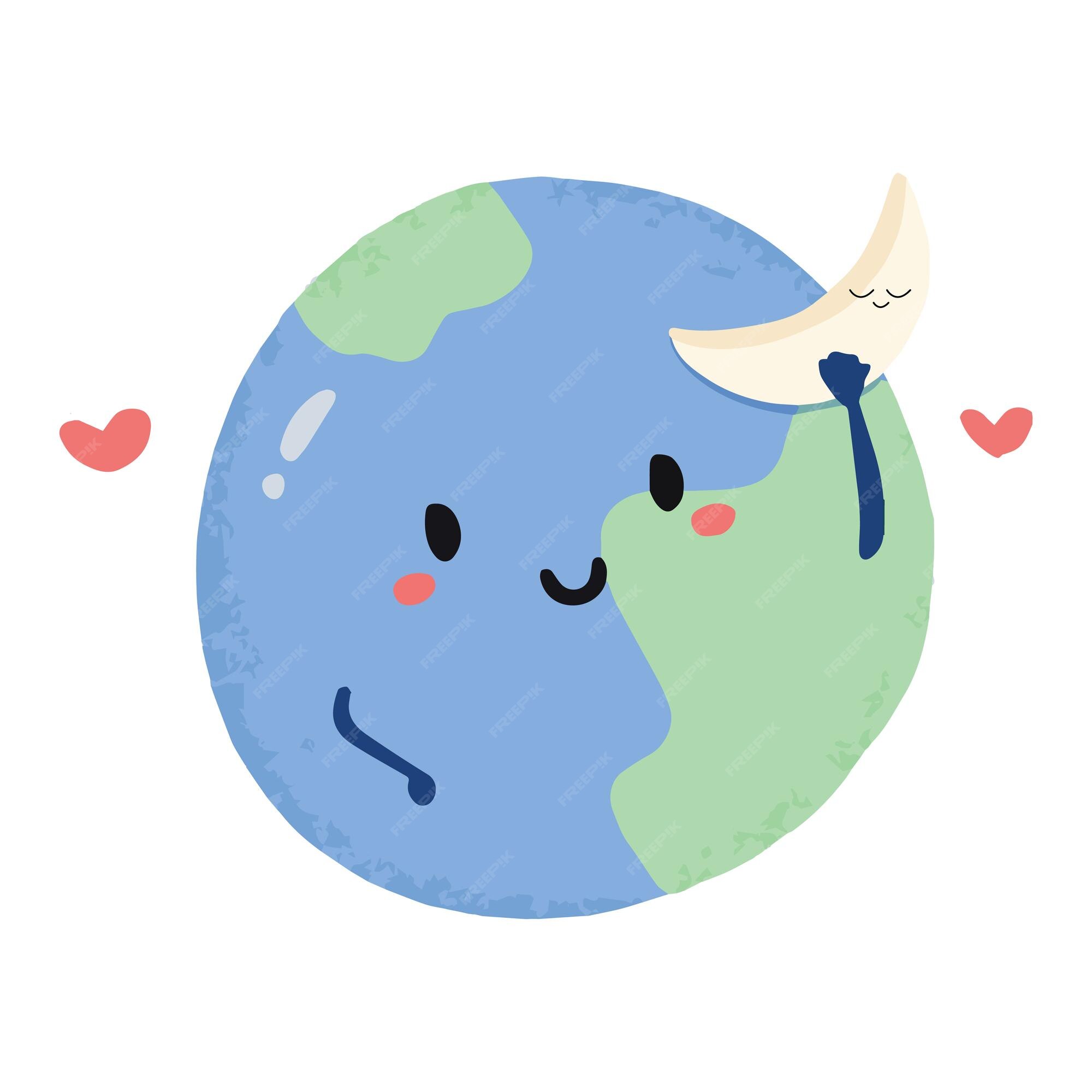 World planet earth kawaii character Royalty Free Vector