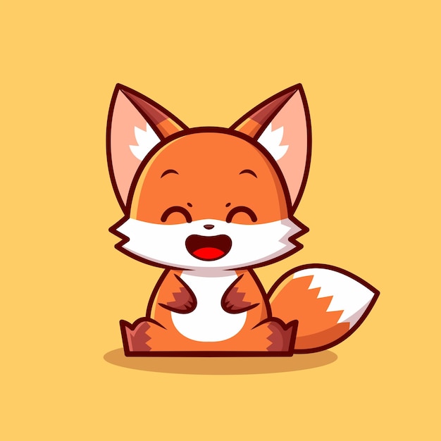 Happy cute fox illustration vector