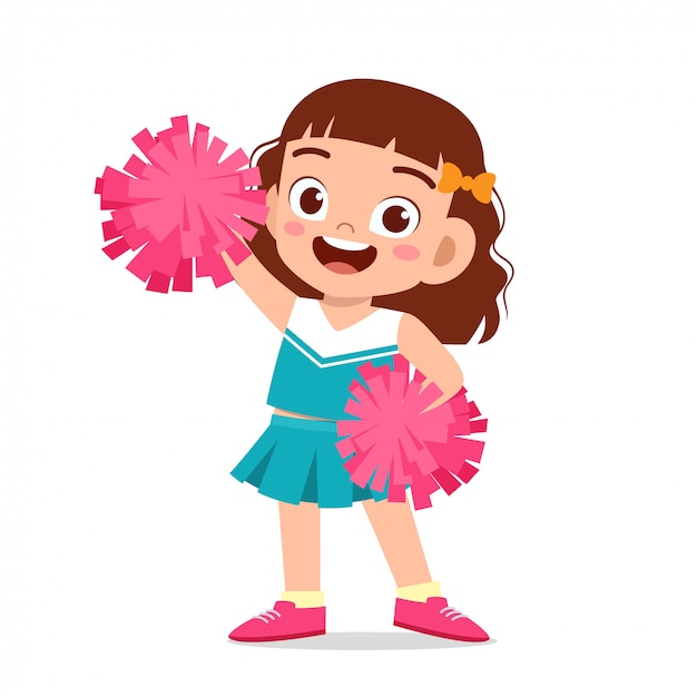 Vector happy cute girl wear cheerleader cute uniform