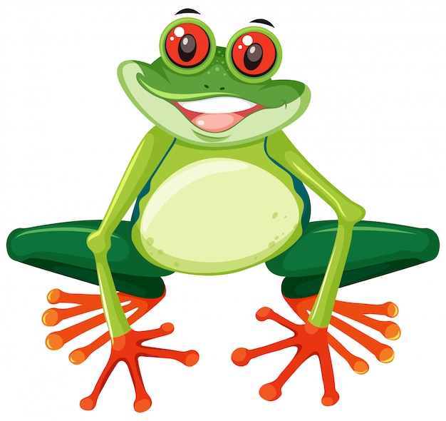 Happy cute green frog