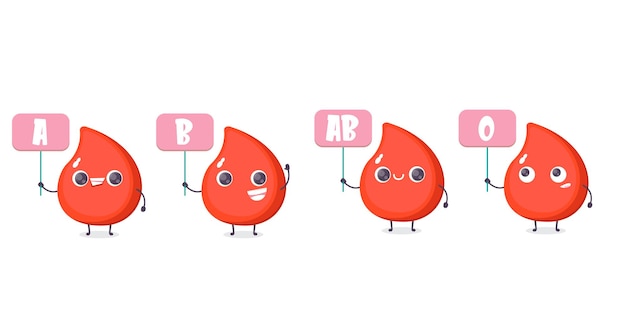 Happy cute healthy blood drop character