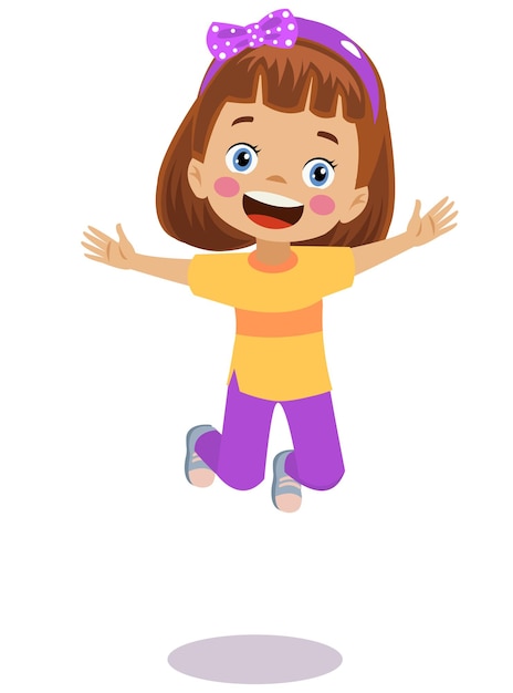 Happy cute little kid jump