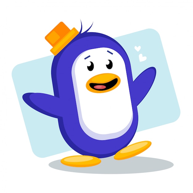 Happy cute penguin vector illustration