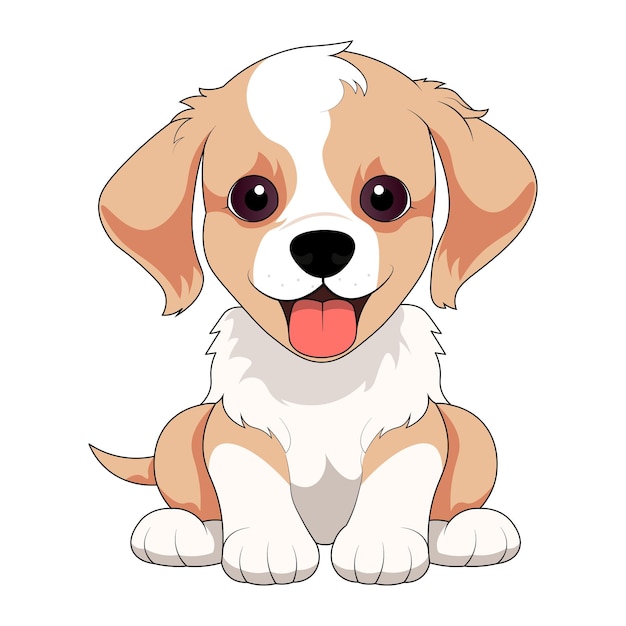 Premium Vector | Happy cute puppy cartoon