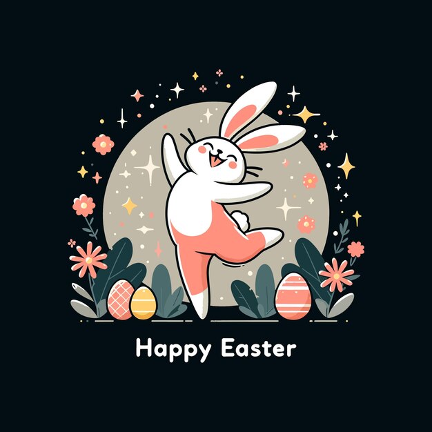 Happy dancing rabbit Happy Easter