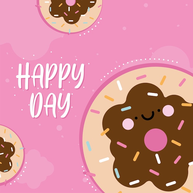 Happy day poster with donuts